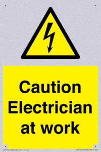 Caution Electrician at work